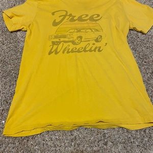 yellow graphic tee
